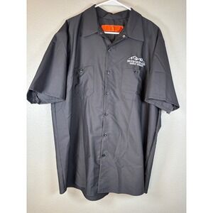 Red Kap Mens XL Short Sleeve‎ Work Shop Shirt Embroidered Black SP24 Lot of 2